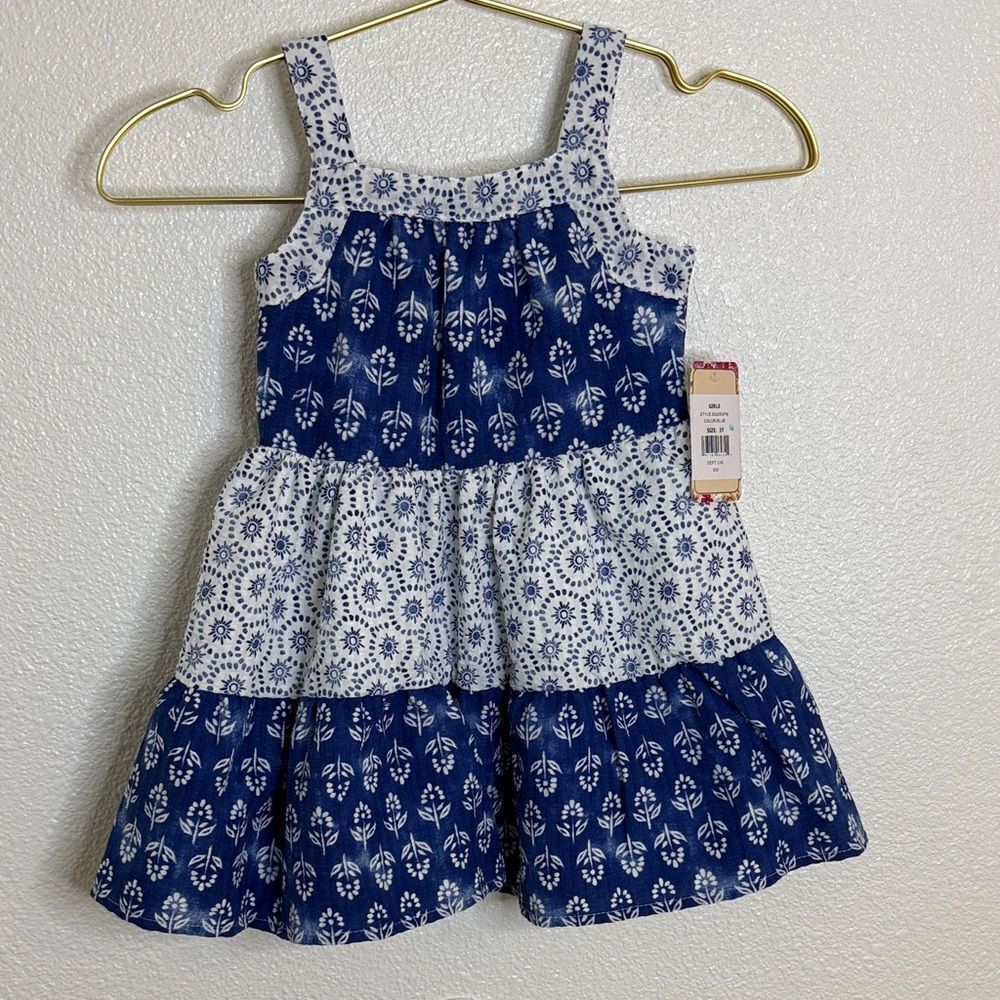 NWT- Btween-Charming Blue and White Girls' Dress- Size 3T